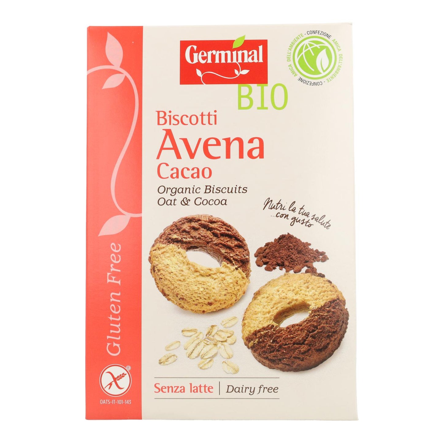 Glutenvrije havermoutkoekjes met cacao Germinal Bio 250 g