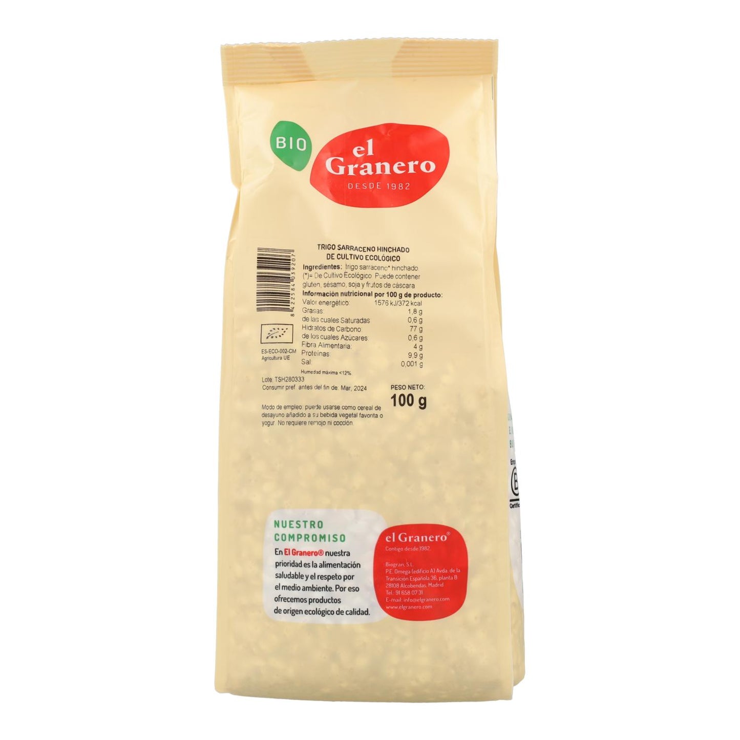 Gepuffter Bio-Buchweizen El Granero, 100 g