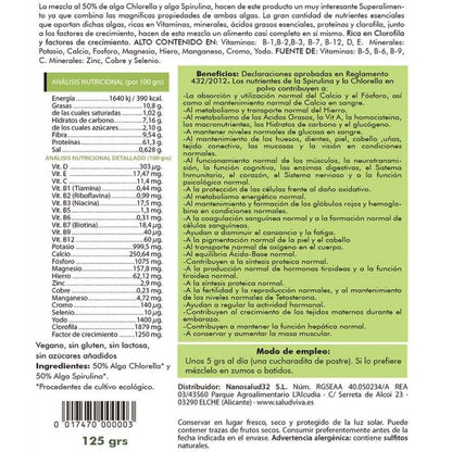Salud Viva Chlorella + Spirulina 125 g