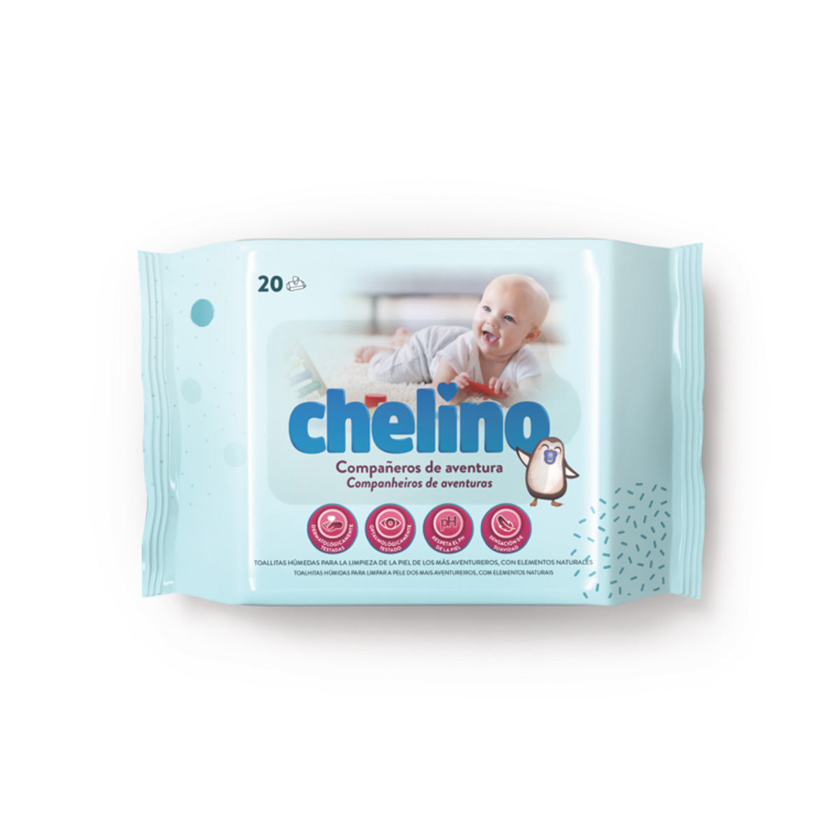 Lingettes pour bébés dermo-sensibles Chelino 20 unités