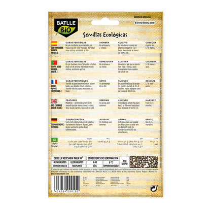 Semillas de de Col lombarda cabeza negra 2 ecológicas Batlle