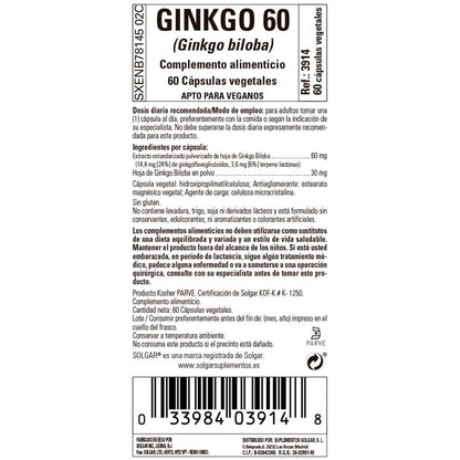 Ginkgo 60, 60 plantaardige capsules