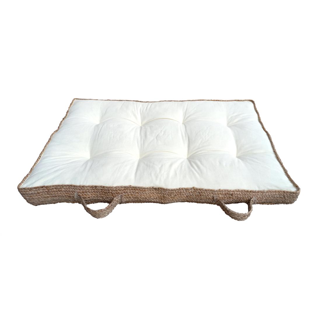 Kissen Palet Jute-Alg 120X80X10 cm – Ecru