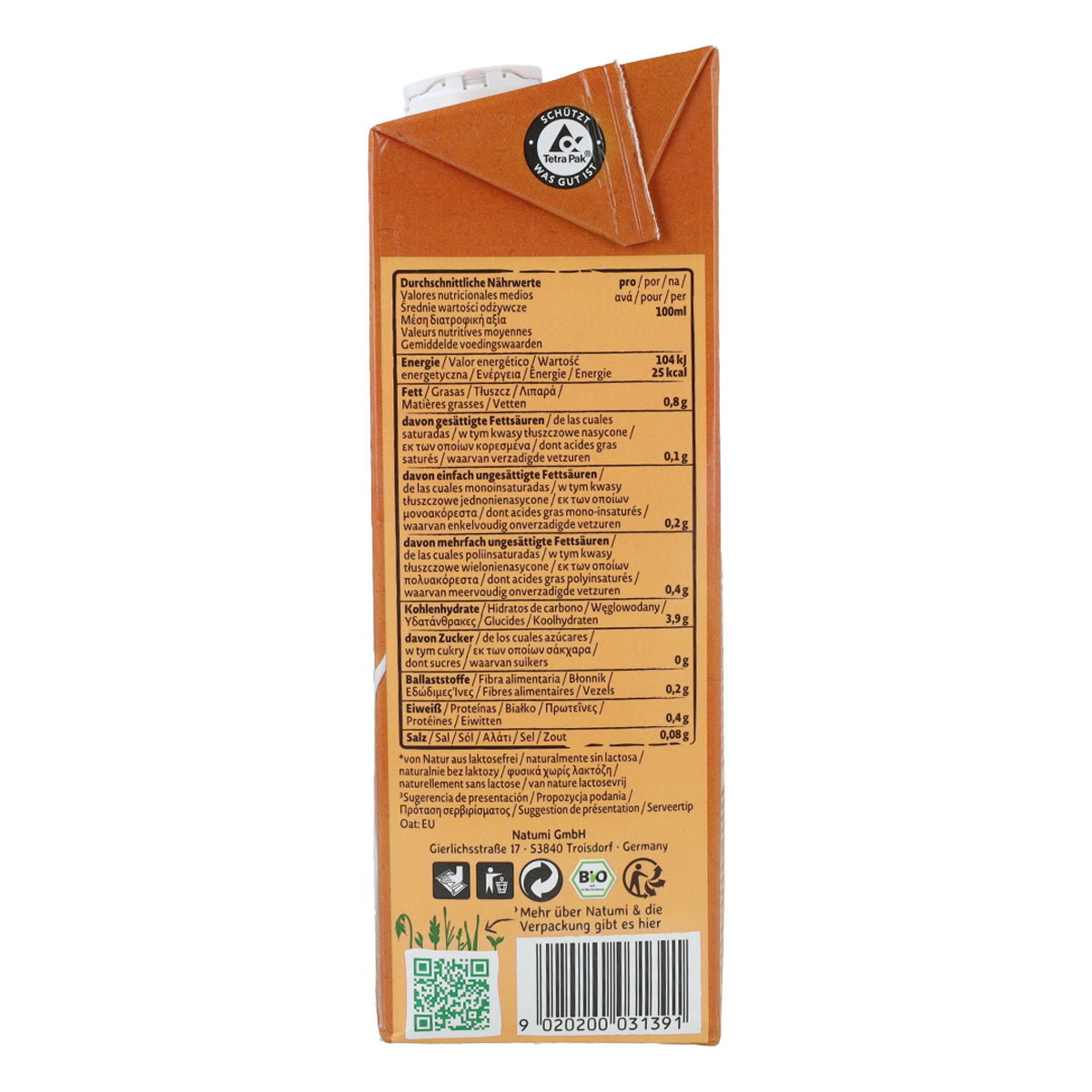 Getränk Avena Zero BIO Natumi 1 l
