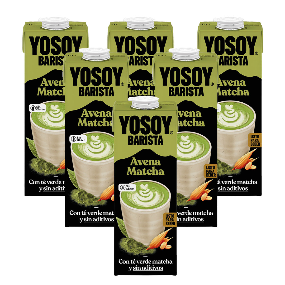 6er-Pack Matcha-Getränk Yosoy 1 l