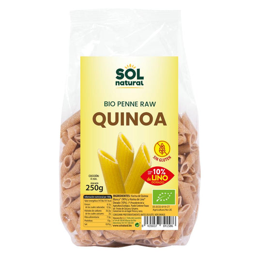 Quinoa-macaroni met biologisch lijnzaad, glutenvrij Sol Natural 250 g