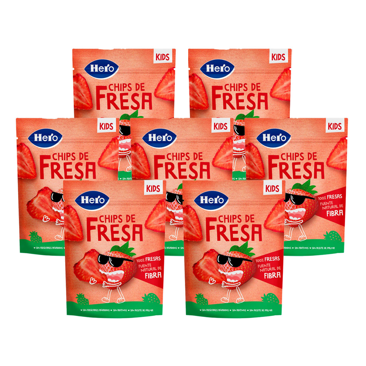 7er-Pack Erdbeer-Chips Hero Kids 12 g