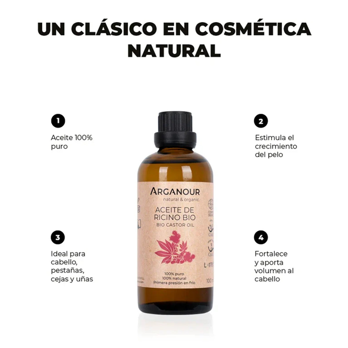 Huile de ricin Bio Arganour 100 ml