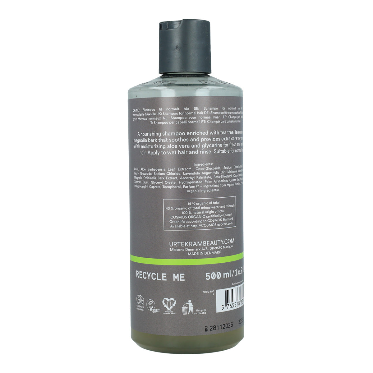 Shampooing antibactérien à l'arbre à thé Urtekram 500 ml
