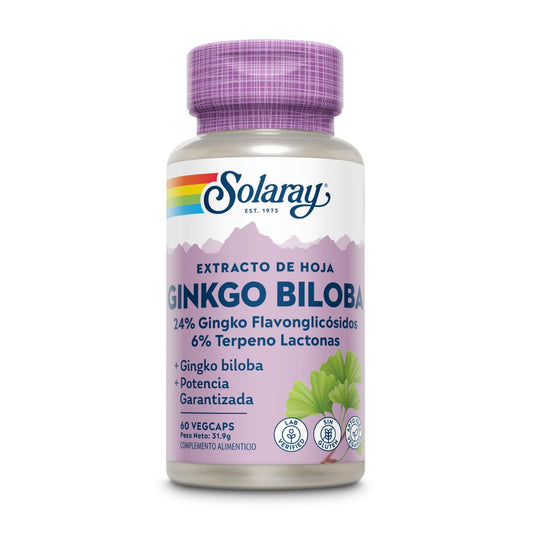 Ginkgo Biloba 60 mg Solaray, 60 gélules