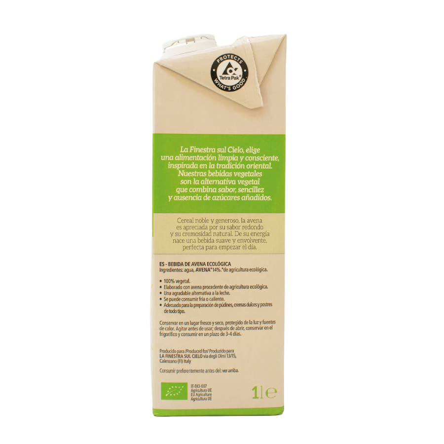 La Finestra Sul Cielo Organic Oat Drink 1 L