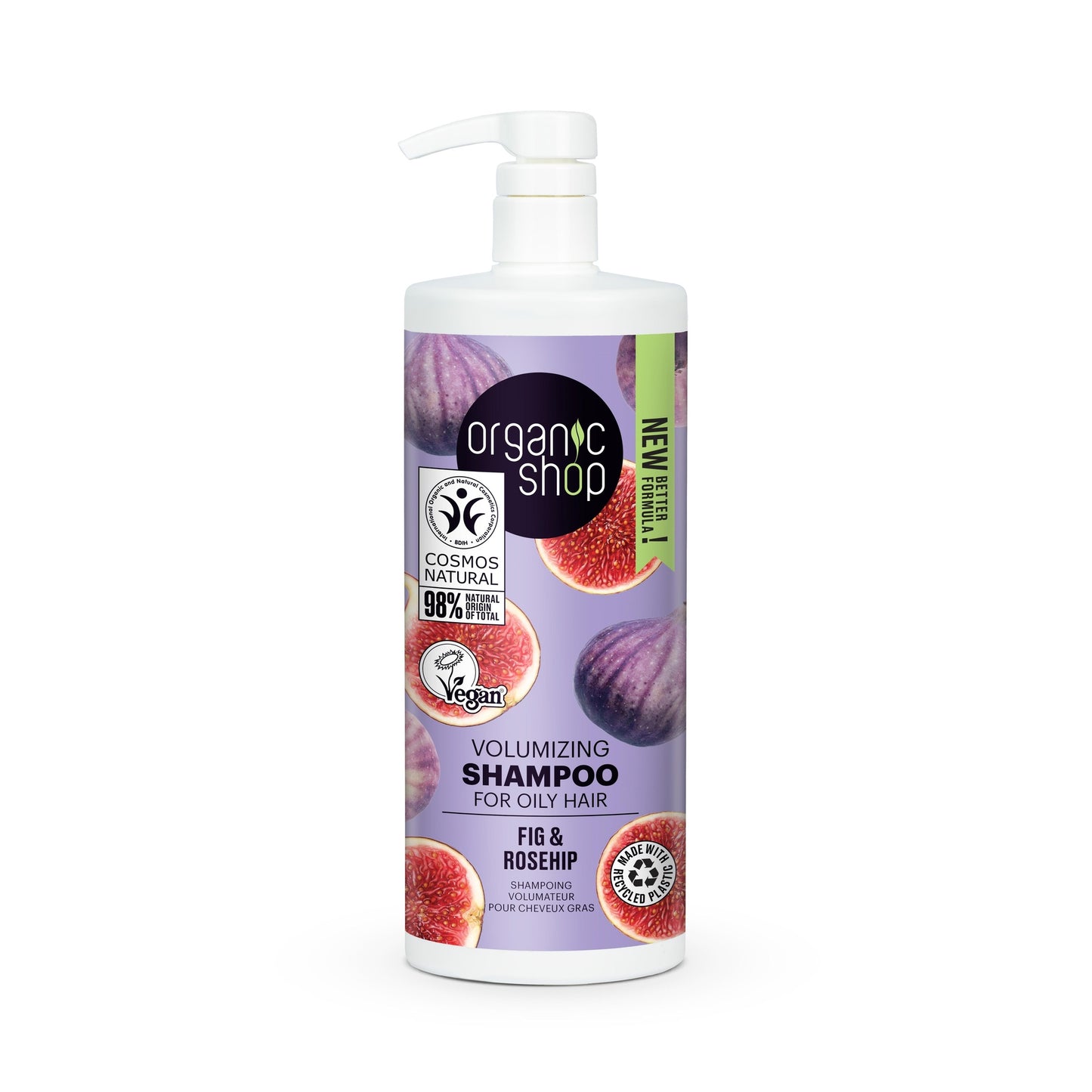 Organic Shop Volume Shampoo for Oily Hair with Fig and Rosehip, 1000 ml
