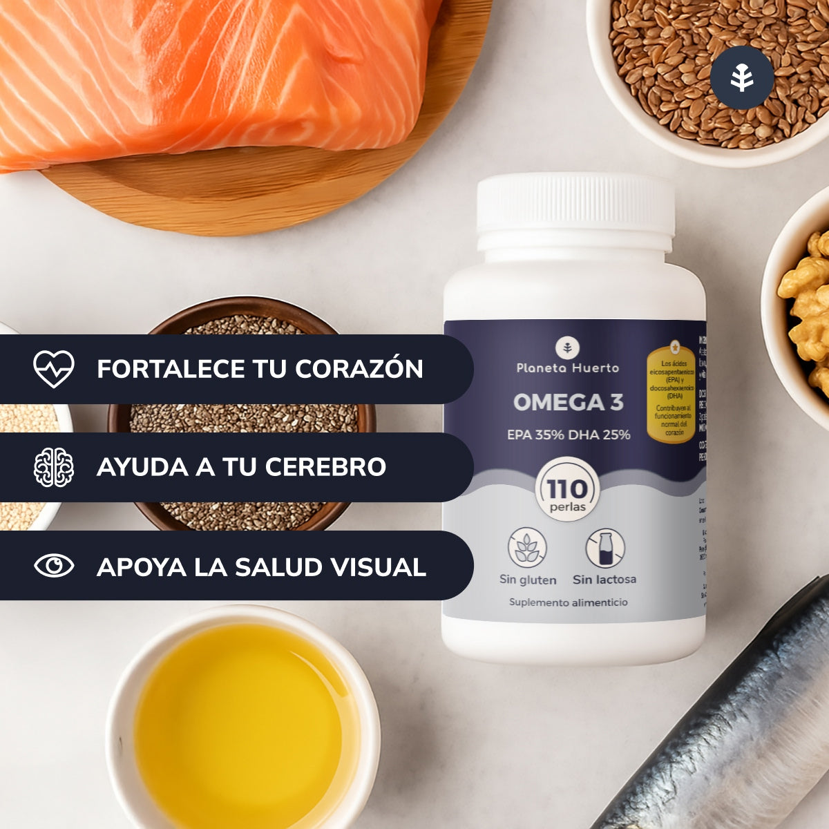 Omega 3 EPA 35% DHA 25% Planeta Huerto 110 Parels