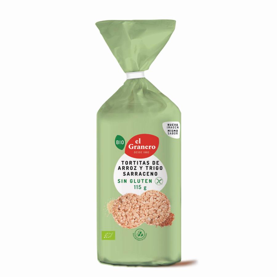 Tortitas de Arroz con Trigo Sarraceno El Granero, 100 g