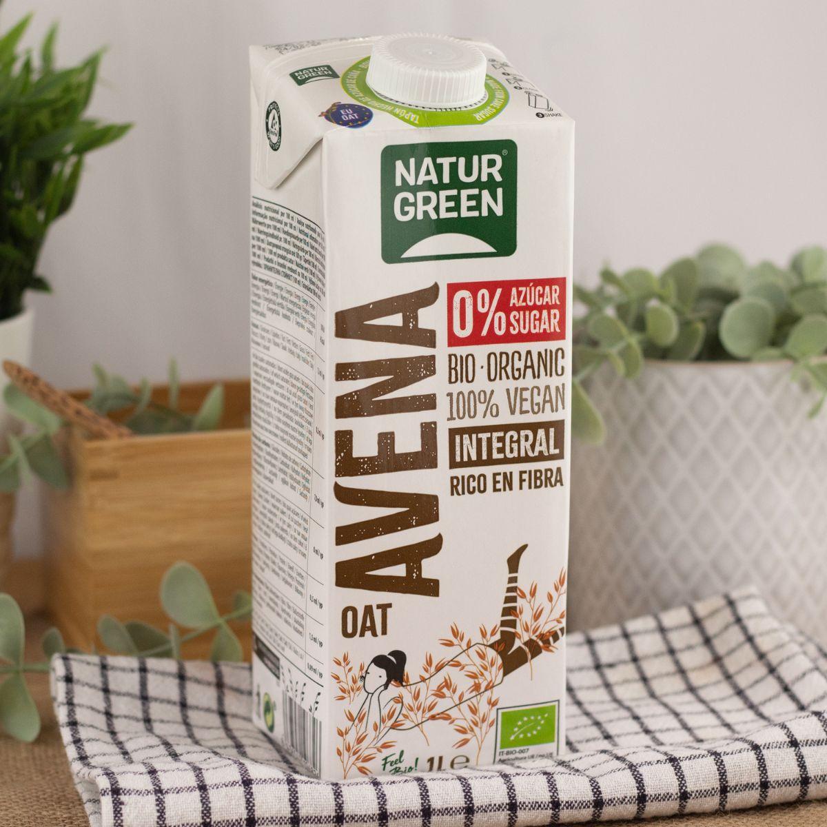 Havredryck med fullkorn 0 % socker Bio NaturGreen 1 l