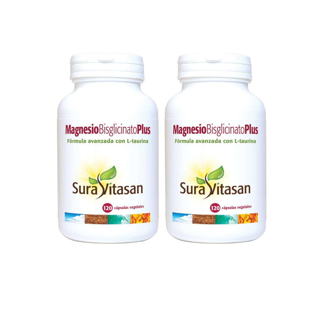 Zestaw 2x Bisglicynian magnezu Plus 120 kapsułek Sura Vitasan