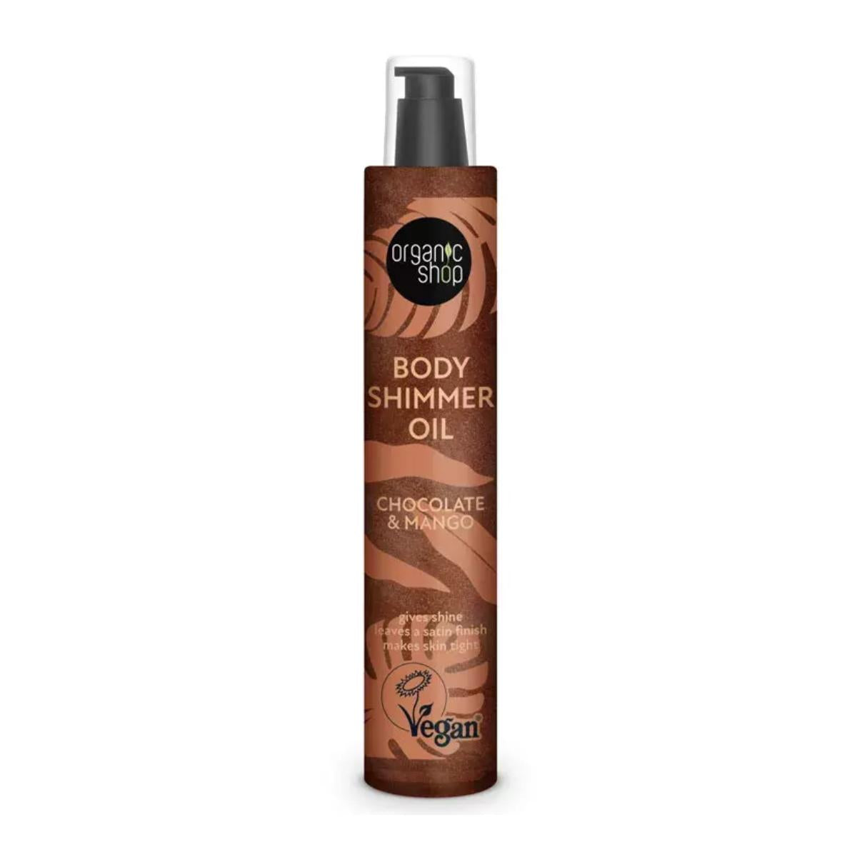 Chocolate and Mango Body Shimmer Oil, Organic Shop 100 ml