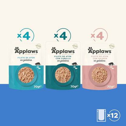 Applaws Cat Påse med fiskblandning Multipack 12 x 70 g Våtfoder för katter