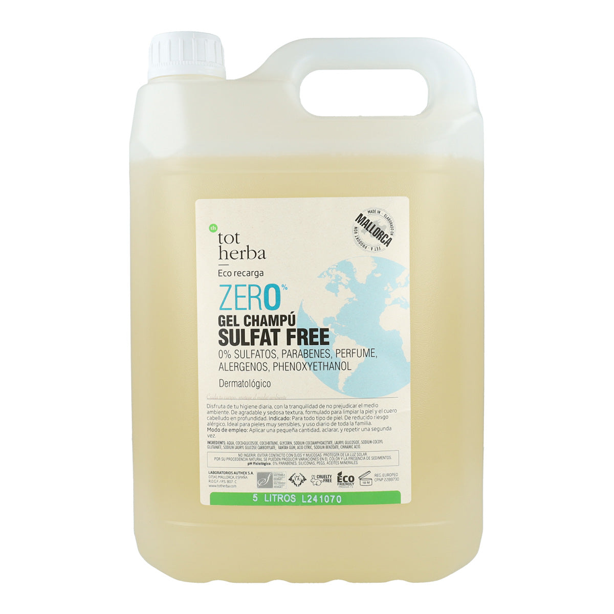 Sulphate-Free Shampoo Gel Zero Tot Herba 5 litres