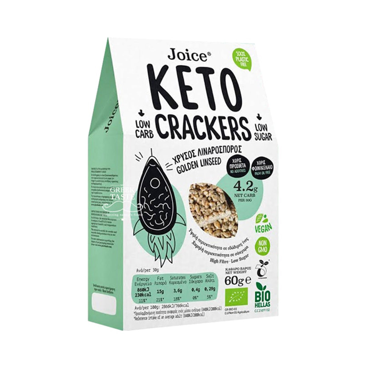 Krakersy keto z złotym lnem Joice Foods 60 g
