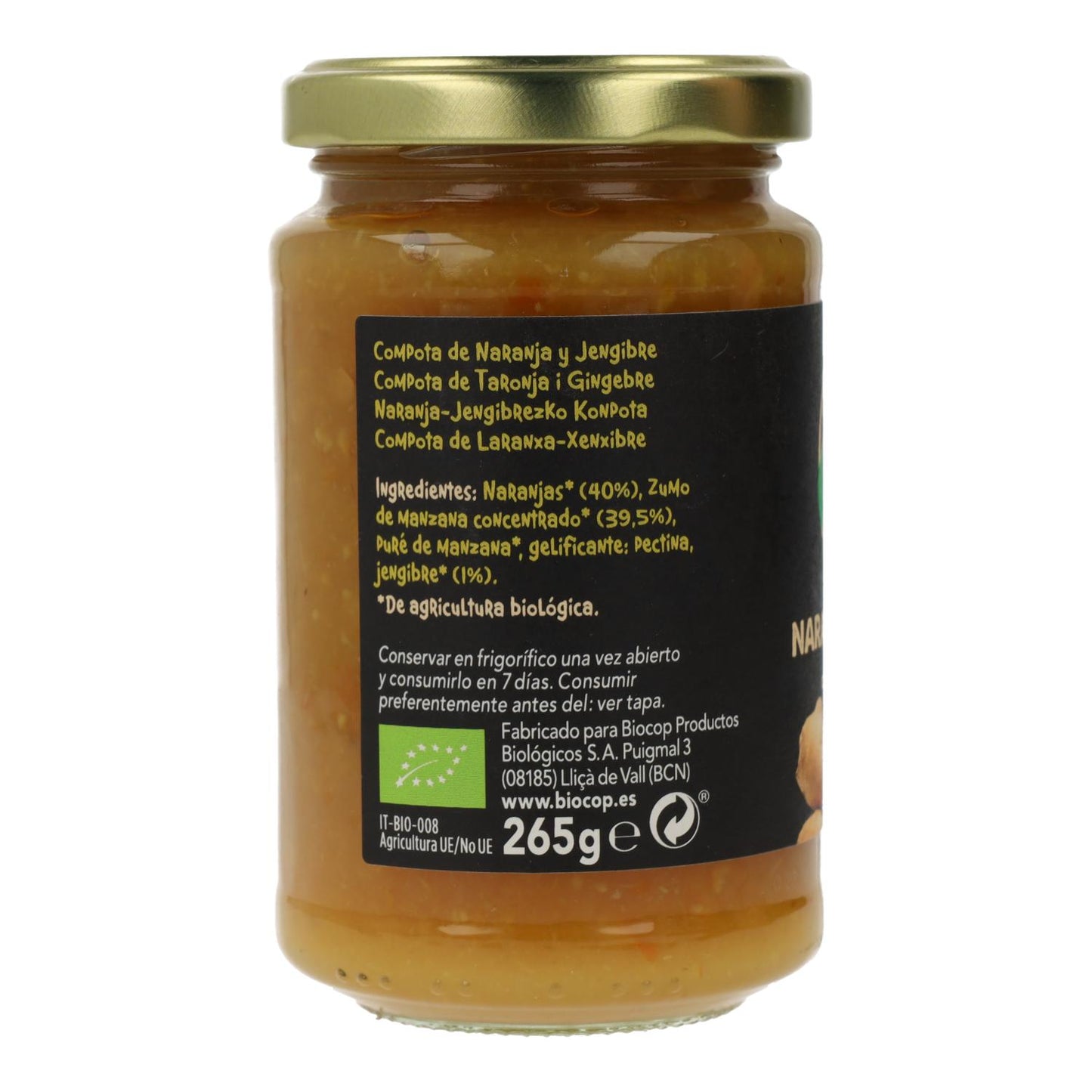 Kompot pomarańczowo-imbirowy BIO Biocop, 265 g