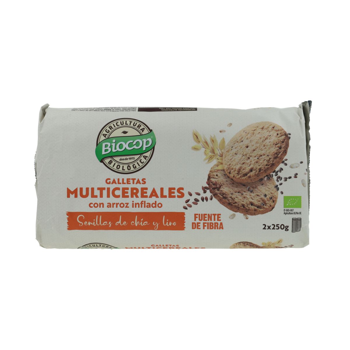 Biocop Multigranenkoekjes met gepofte rijst BIO 2 pakken 500 g