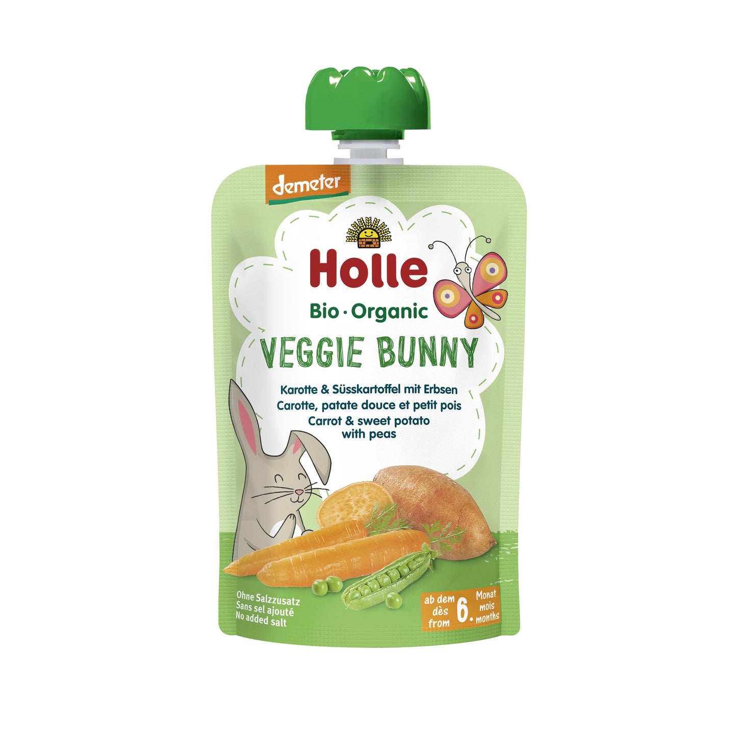 VEGGIE BUNNY - marchewka, batat i groszek (od 6. miesiąca życia) Eco/Dem Holle 100 g