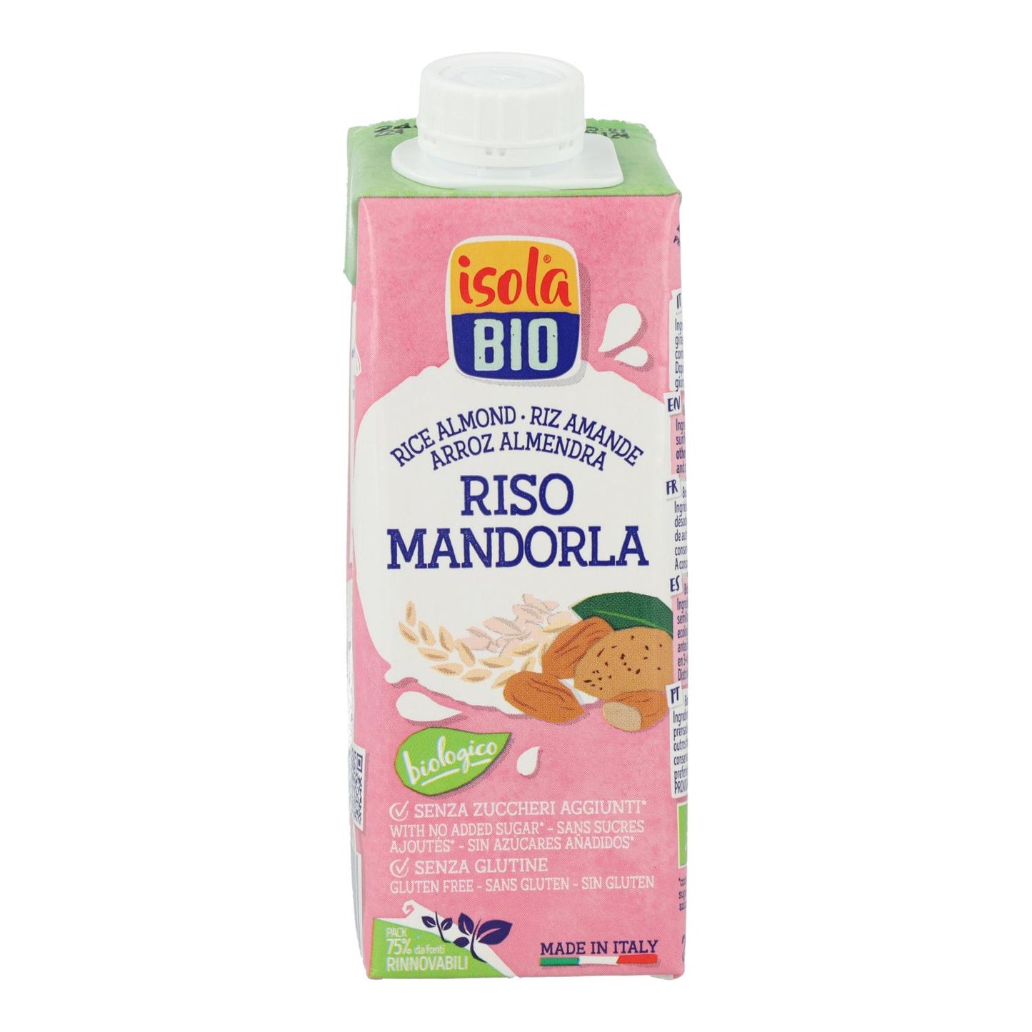 24-pack Isola BIO ekologisk ris- och mandeldryck 250 ml